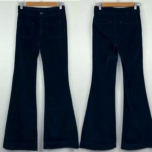 Anthropologie Pilcro & Letterpress Patch Pocket Flare leg Velvet Pants Size 4